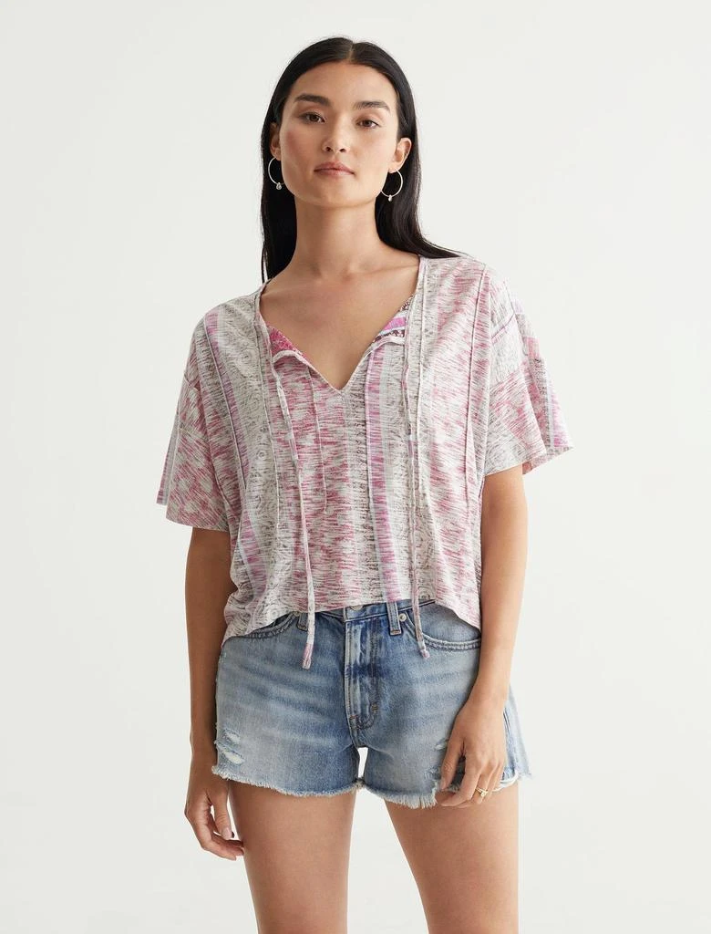 Lucky Brand Women's Pintuck Hi-Low Top 1