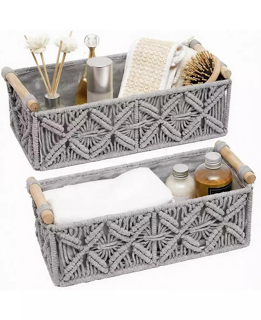 YIGII Handmade Cotton Rope Storage Baskets - Multiroom Decor 
Organization