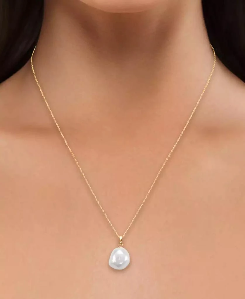 Macy
s Freshwater Pearl Pendant Necklace in 10k Yellow Gold 3