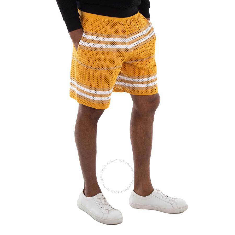 Burberry Marigold Morriss Icon Stripe Pointelle Knit Shorts