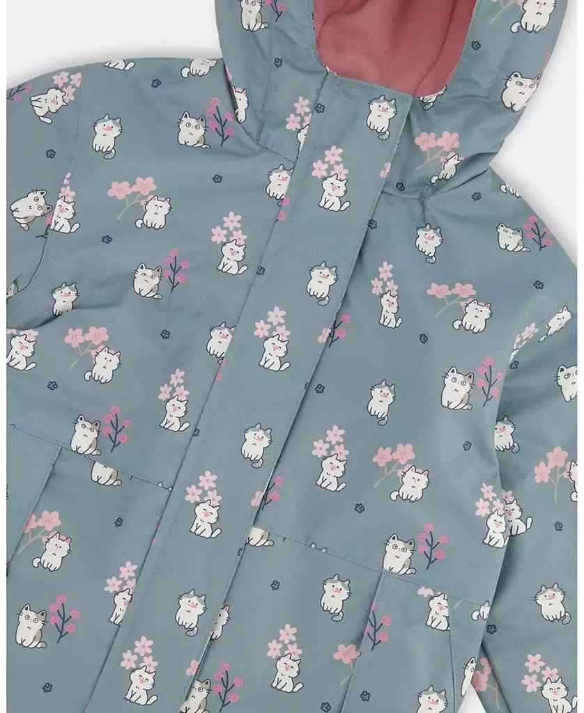 Deux par Deux Toddler Girls Two-Piece Mid-Season Outerwear Set Cat Print 3