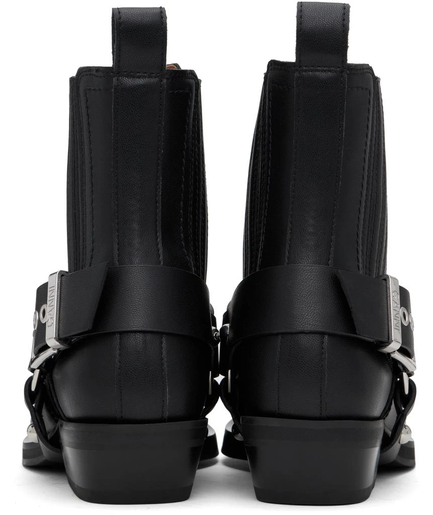 Ganni Black Low Cut Western Chelsea Boots 2