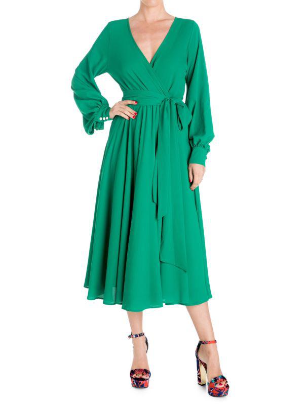 Meghan LA Venus Belted Wrap Midi Dress