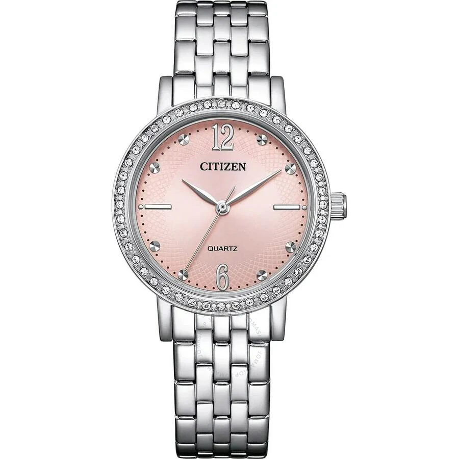 Citizen Quartz Crystal Pink Dial Ladies Watch EL3100-55W 1