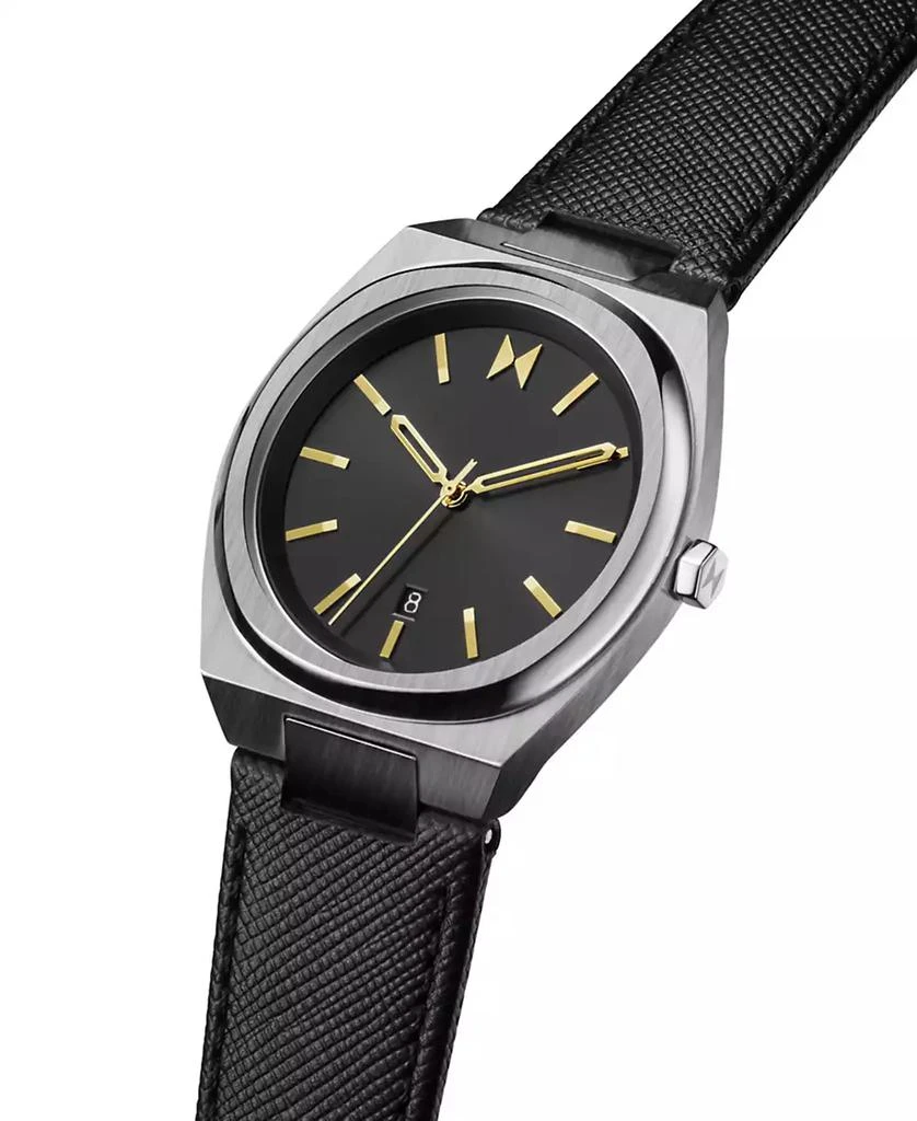 MVMT Men's Odyssey II Black Leather Strap Watch 3