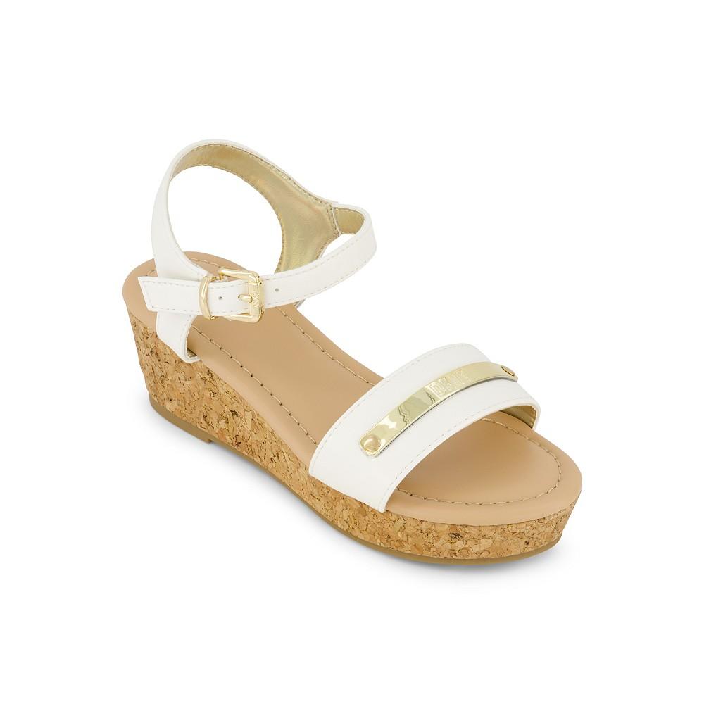 DKNY Little and Big Girls Amber Metal Strap Wedge Sandals