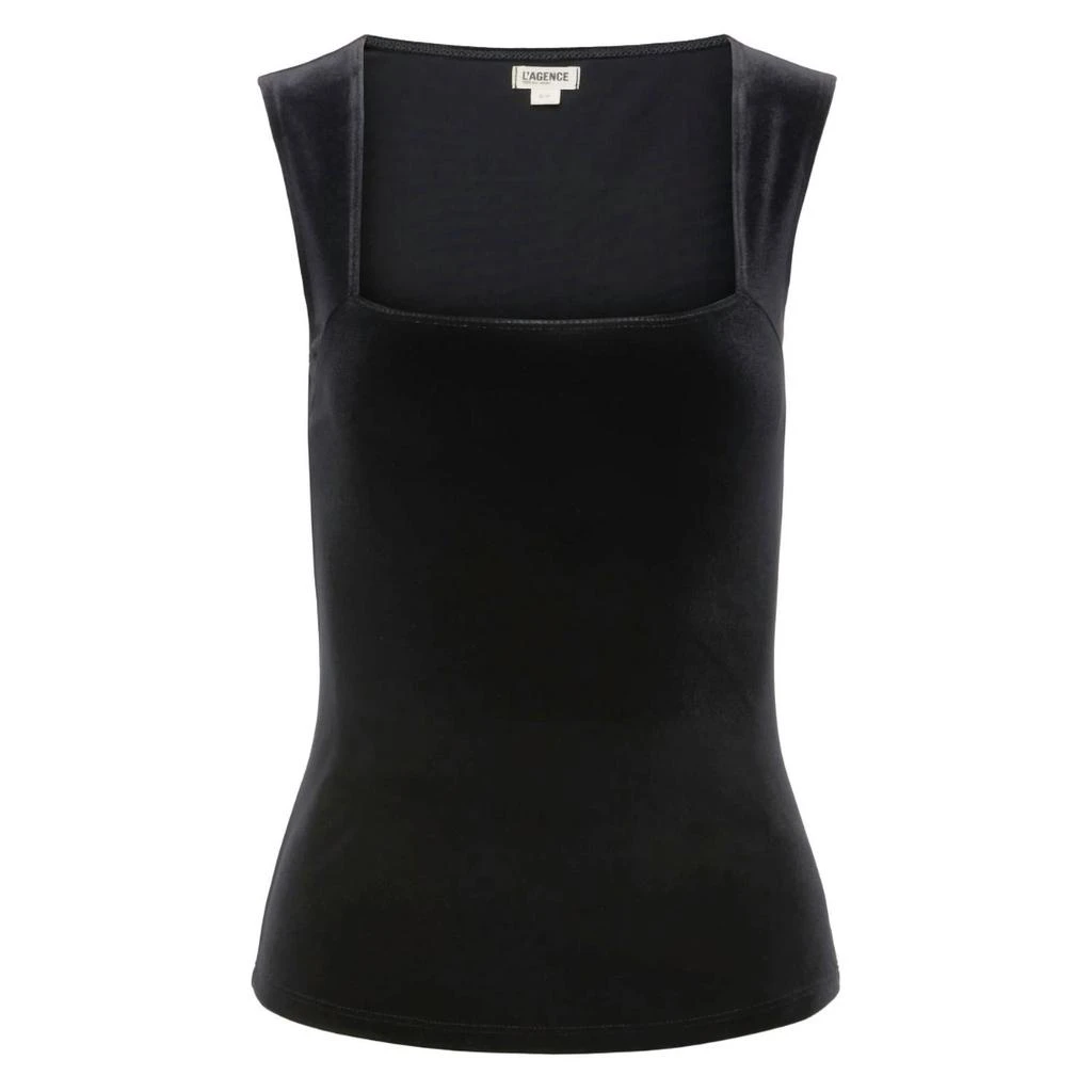 L'Agence Kaeli Square Neck Top In Black 2