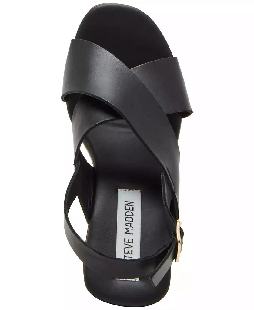 Steve Madden Women's Galaxy Wooden Platform Wedge Sandals 4