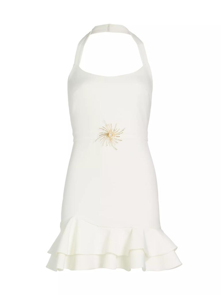 PatBO Soleil Beaded Halter Minidress