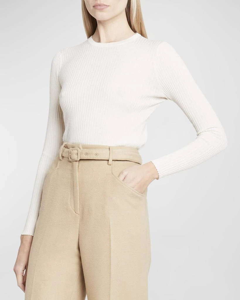 Gabriela Hearst Browning Cashmere-Silk Rib Knit Sweater 4