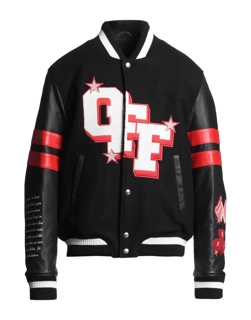 Shop Off-White Leather Varsity Jacket on Sale at BeyondStyle