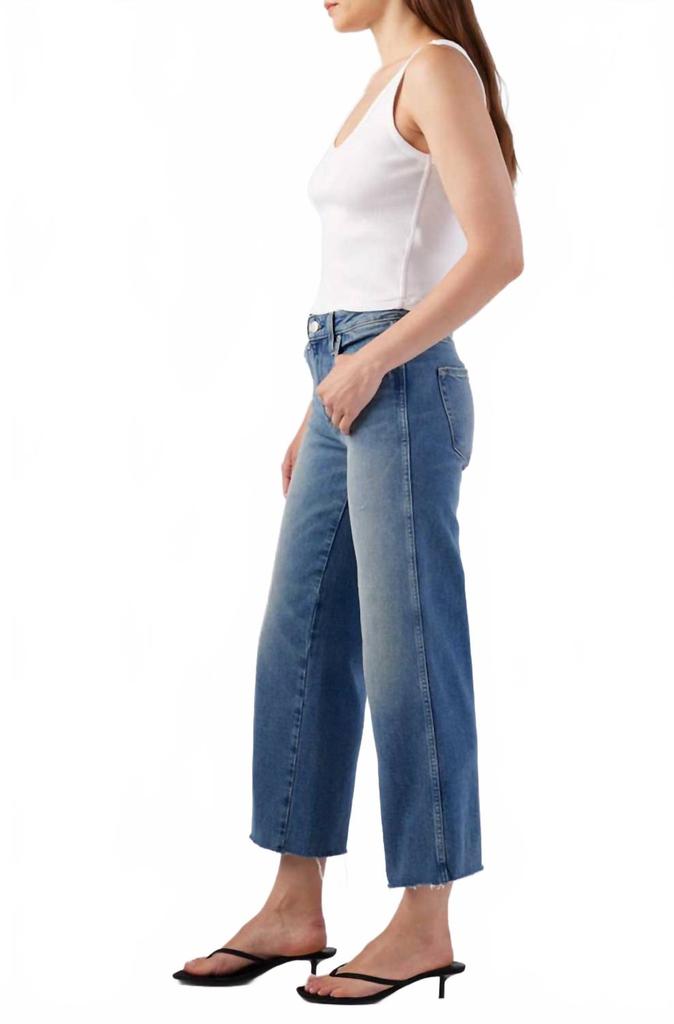 AMO Marjorie Mid Rise Wide Leg Jean In Dropout