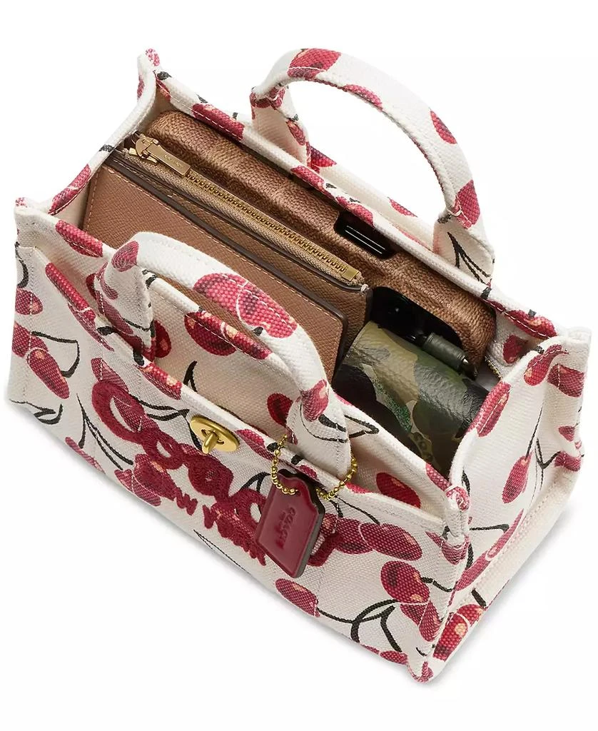 Coach Cargo Cherry Print Canvas Tote Bag 20 5