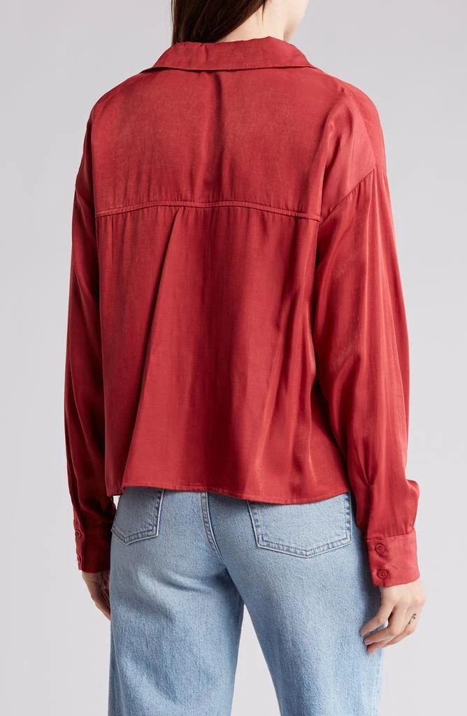 Lulus Satin Long Sleeve Shirt 2