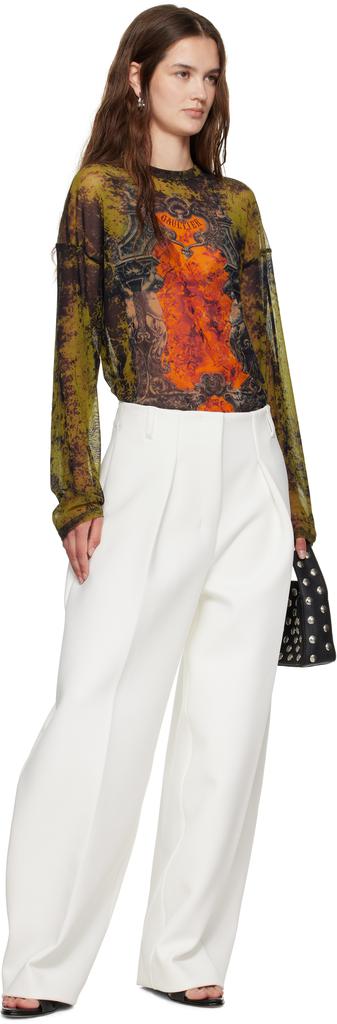 Khaki & Orange 'The Oversized Médaillon' Top – On Sale Now with Up