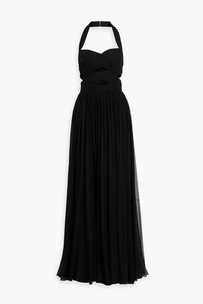 Zuhair Murad Cutout silk-chiffon halterneck gown