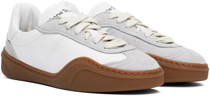 Acne Studios White & Gray Lace-Up Sneakers 4