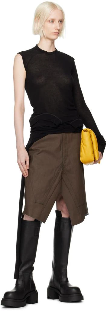 Rick Owens Black Porterville Cropped Banana Long Sleeve T-Shirt 5
