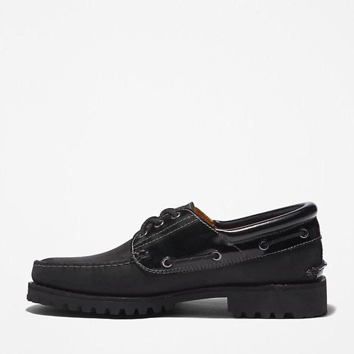 Timberland® 3-Eye Lug Handsewn Boat Shoe for Men in Black – On