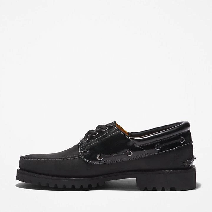 Timberland Timberland® 3-Eye Lug Handsewn Boat Shoe for Men in Black 6