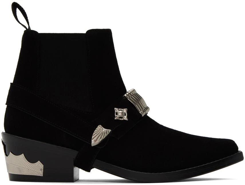 Toga Pulla Black Ankle Strap Chelsea Boots 1