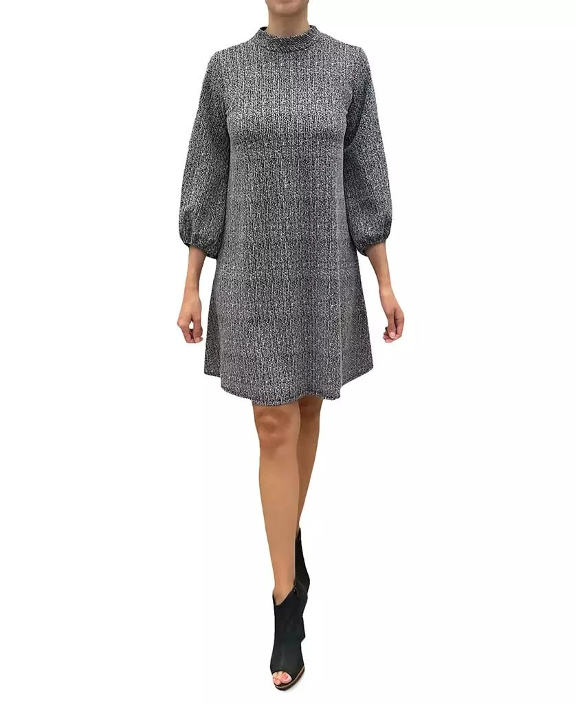 Robbie Bee Women's Mock-Neck Balloon-Sleeve Shift Dress 1