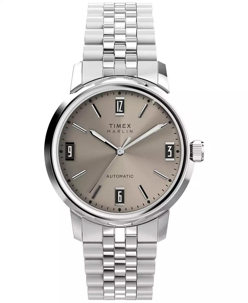 Timex Men's Mechanical Automatic Silver-Tone Stainless Steel Watch, 40mm