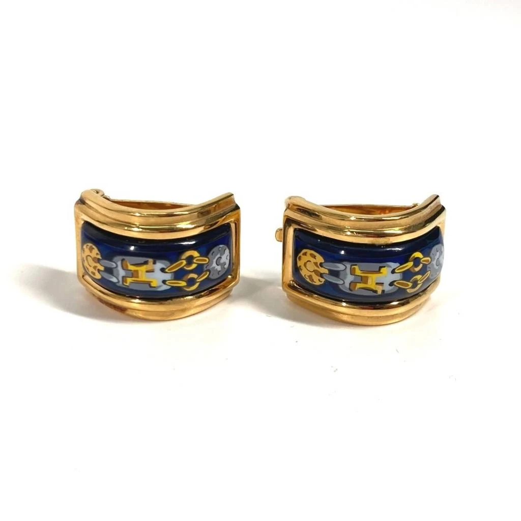 Hermes gold Plating Clip Earrings (Pre-Owned)