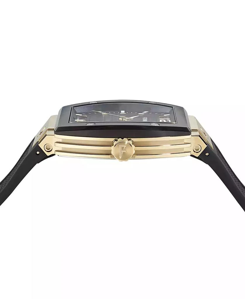 Salvatore Ferragamo Men's Swiss F-80 Tonneau Black Polyurethane Strap Watch 42mm 2