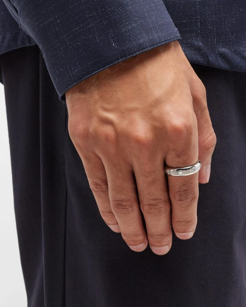 Neiman Marcus Diamonds Men
s 18K White Gold 3-Diamond FG/VS Wedding Band, Size 9.5-10, 0.51tcw 2