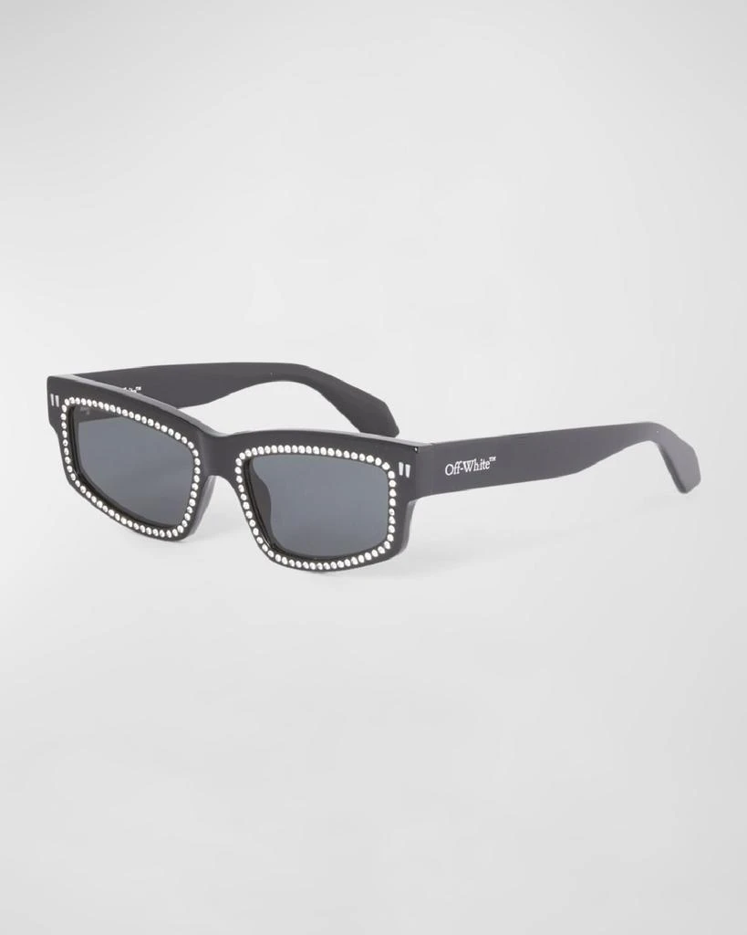 Off-White Men's Miramar Acetate and Crystal Rectangle Sunglasses 1