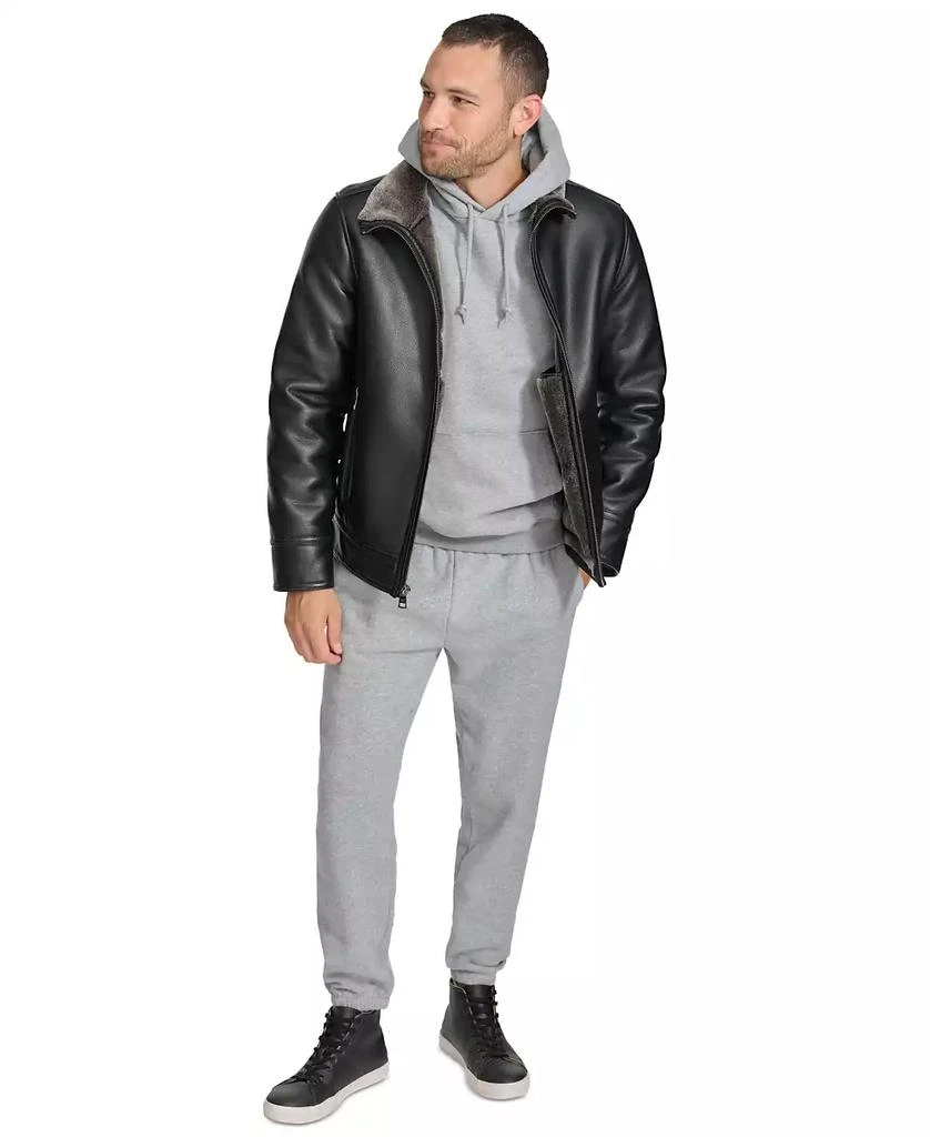Calvin Klein Men's Pebble Faux Leather & Faux Fur Lined Jacket 1