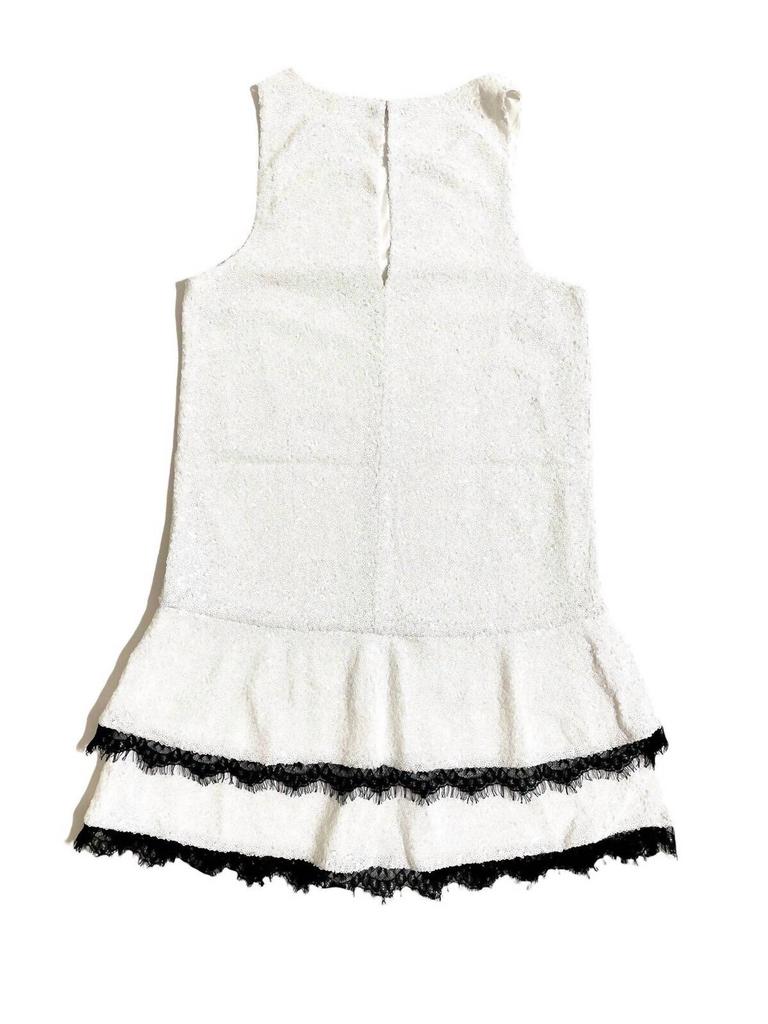 Jay Godfrey Jay Godfrey - Women's Sequin Flounce Lace Trim Hem Sleeveless Shift Dress