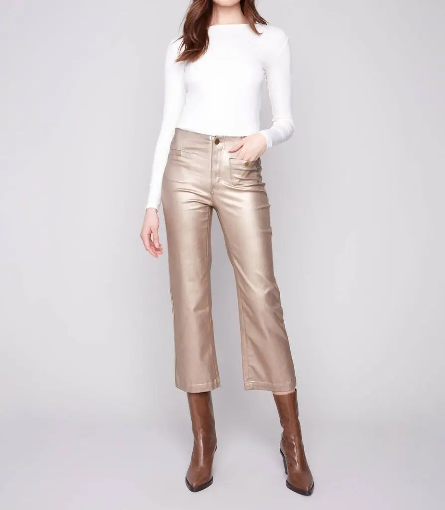 CHARLIE B Charlie B - Metallic Wax Twill Pants