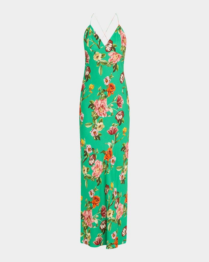Alice + Olivia Hampton Floral Loma V-Neck Maxi Slip Dress 1