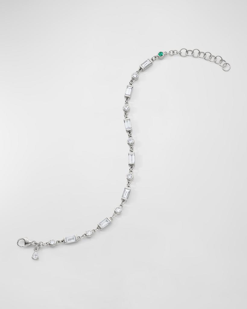 Monica Rich Kosann Sterling Silver White Sapphire Tennis Bracelet