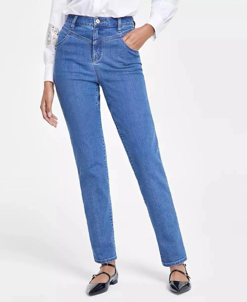 INC International Women's High-Rise Straight-Leg Denim Jeans, Created for Macy's 8