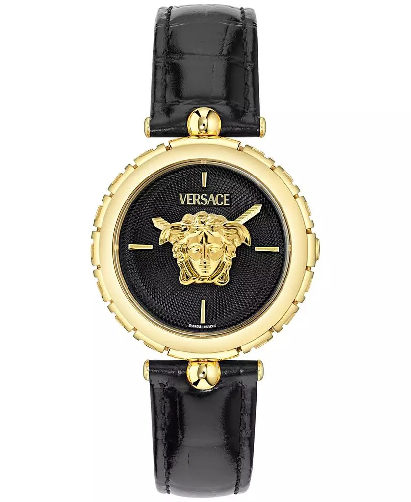 Versace Women's Swiss Medusa Heritage Black Leather Strap Watch