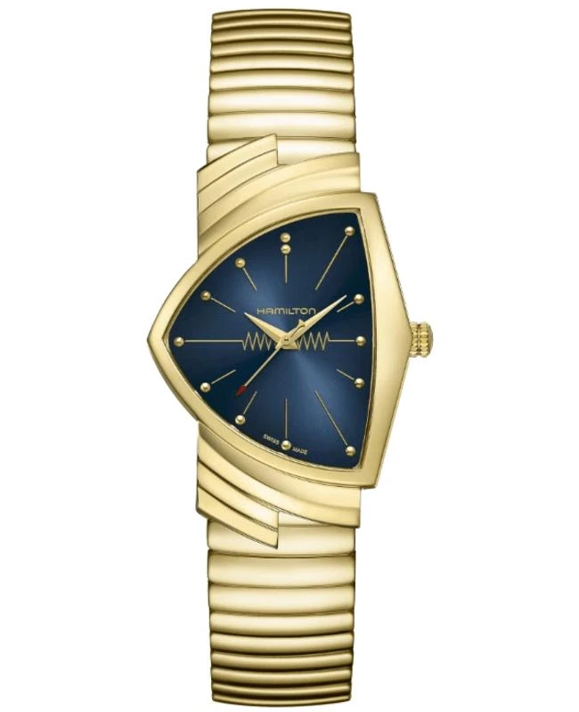 Hamilton Hamilton Ventura Quartz Blue Dial Yellow Gold Steel Women's Watch H24301141 1