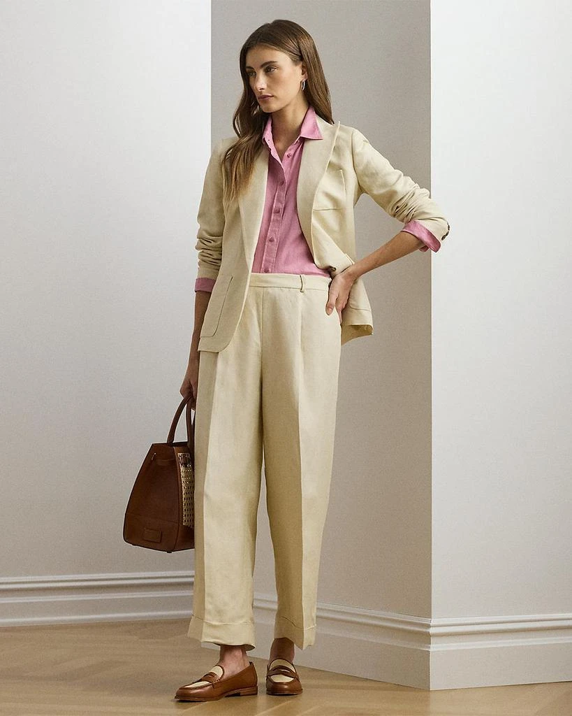 Ralph Lauren Linen Blend Twill Wide Leg Pant 3