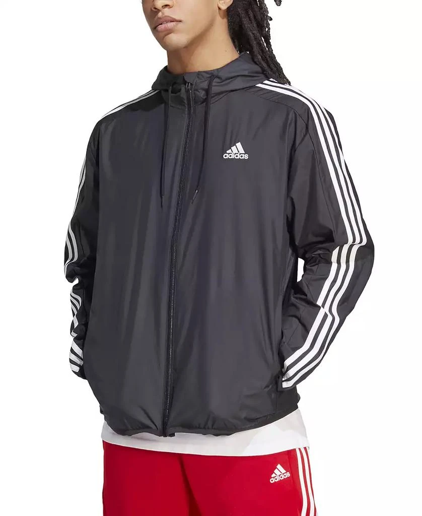 Adidas Men's Essentials Woven Three-Stripes Logo Windbreaker 3