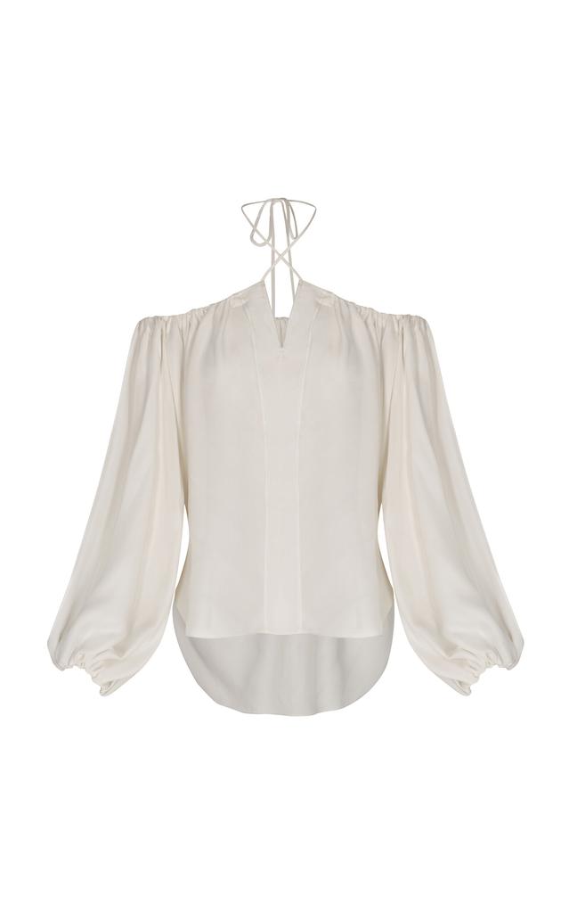 Andres Otalora Andres Otalora - De Lombillo Silk Off-The-Shoulder Top - Off-White - US 4 - Moda Operandi