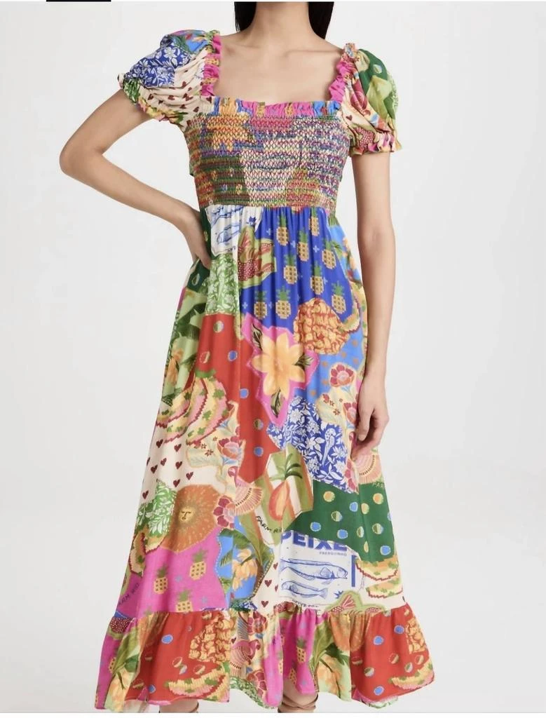 long ruffle maxi dress in blue Blue Indigo Eyelet Santiago 4 Maxi Dress main image 1