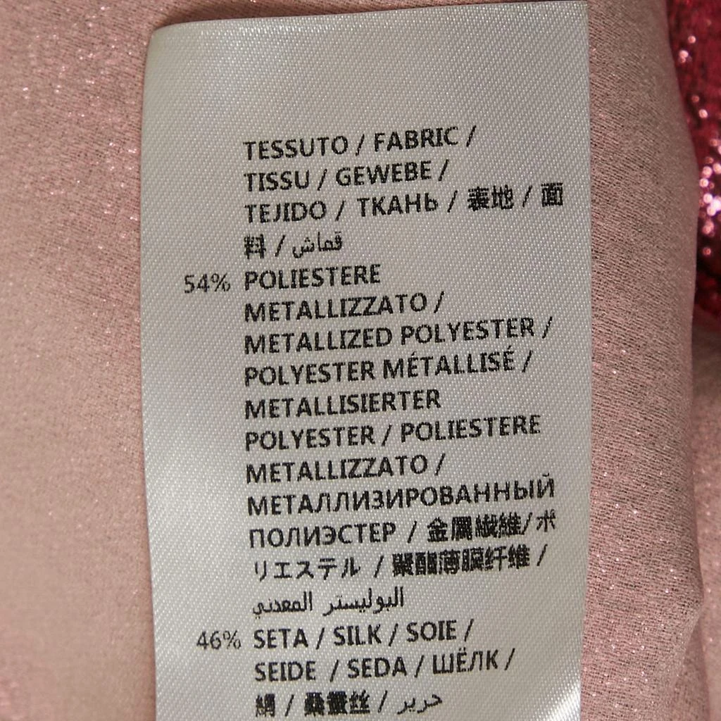 Gucci Gucci Pink Lurex Ruffle Detail Pants and Shirt Set S 9