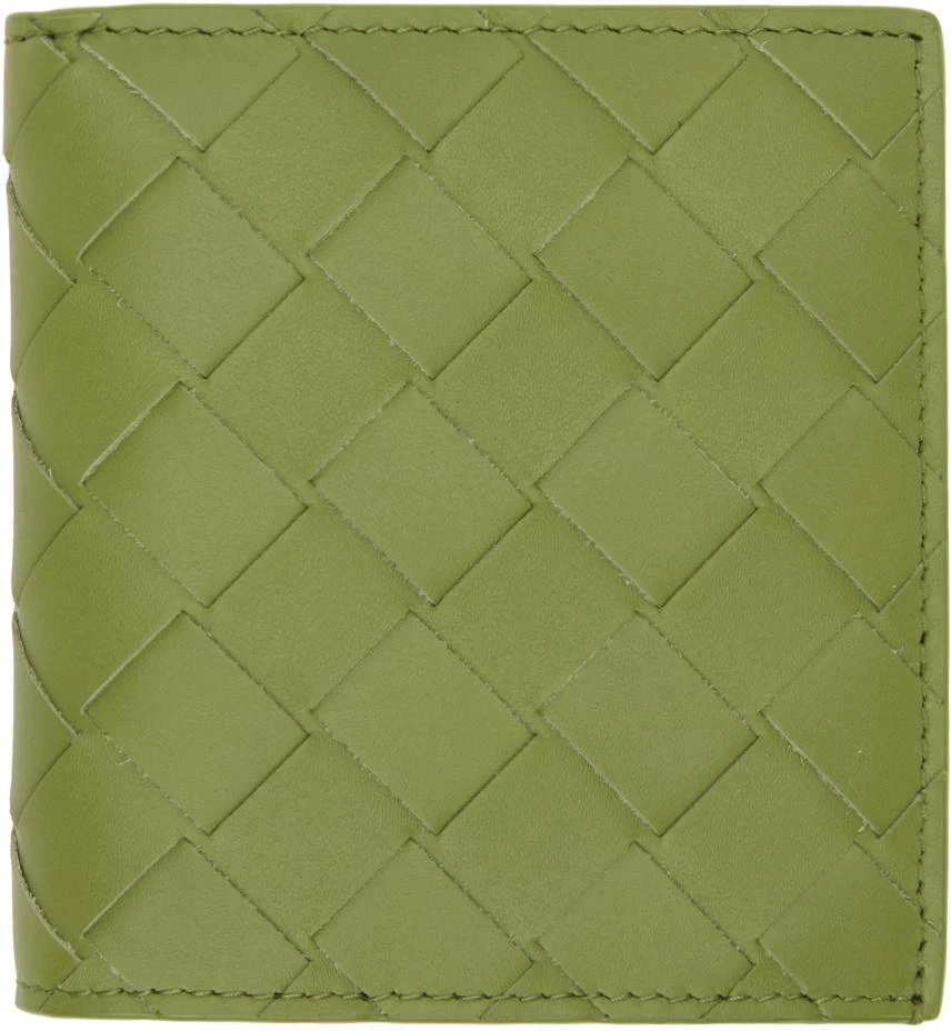 Bottega Veneta Green Intrecciato Slim Bi-Fold Wallet 1
