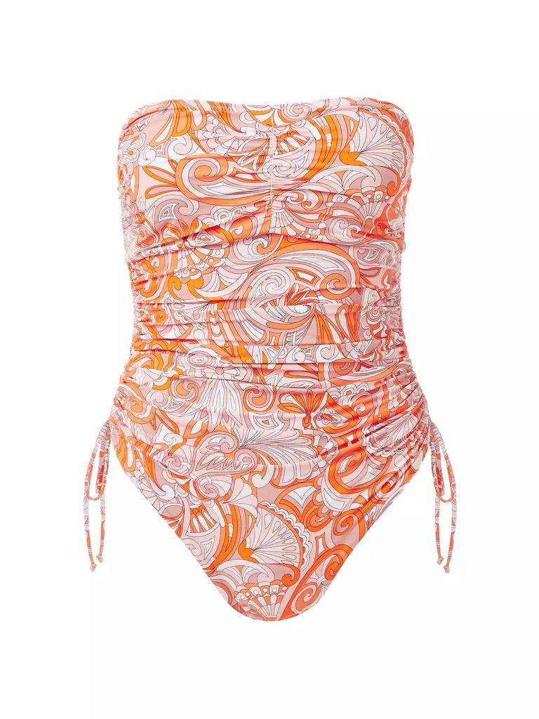 Melissa Odabash Sydney Paisley Strapless One-Piece Swimsuit