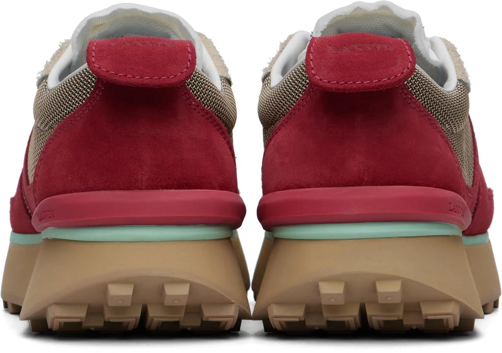 Beige & Burgundy Bumpr Mesh Sneakers – On Sale Now with Up  display picture 1