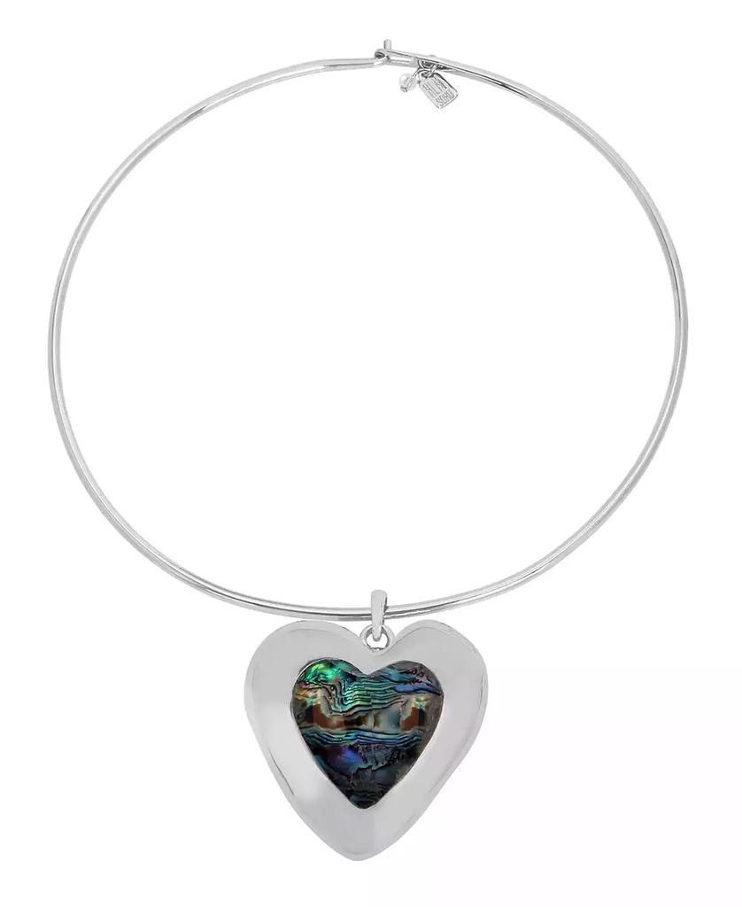 Robert Lee Morris Faux Stone Heart Gem Pendant Wire Necklace