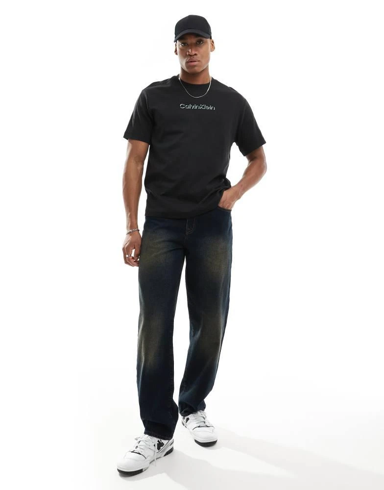 Calvin Klein Calvin Klein shadow embossed logo t-shirt in black 3