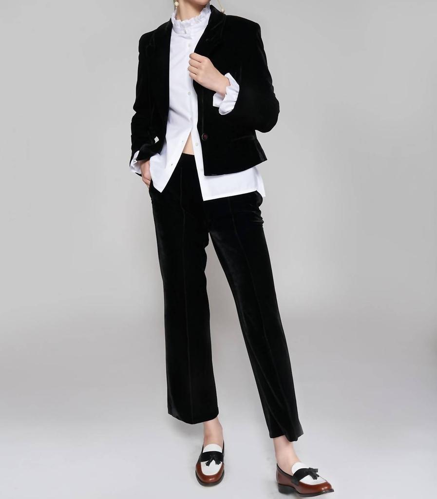 VILAGALLO Kimmy Velvet Jacket In Black